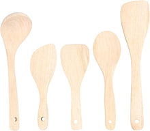 Load image into Gallery viewer, 5 Pcs Wooden Unpainted Kitchen Utensil Set
